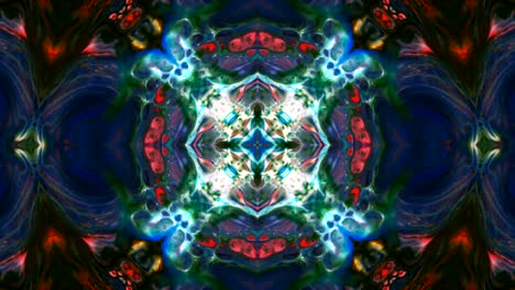 movimiento de caleidoscopio abstracto círculo geométrico y formas de estrellas