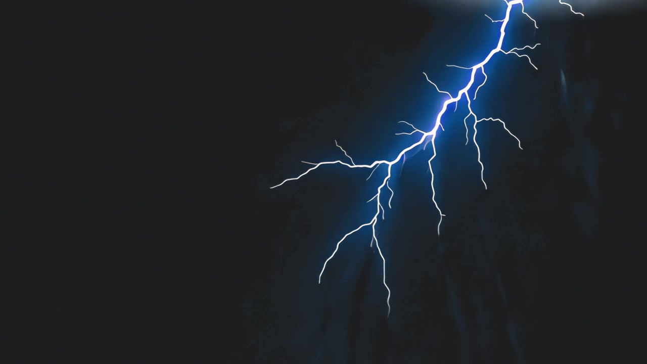 Sovrapposizione animata di fulmini blu, video 4K trasparente, canale alfa, ProRes 4444
