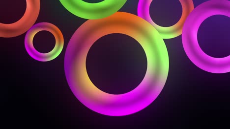 anillos de espectro de brillo de neón pop multicolor patrón de ilusión tecnología de bucle. 4k 3d movimiento de bucle sin costuras gráfico clip de video gráfico de fondo de gradiente de visual vj para publicidad, presentación