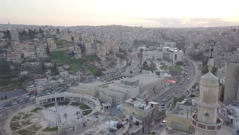 aerial view of palm square in downtown amman jordan during sunrise