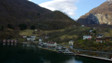 shot of flam marina on aurlandsfjorden