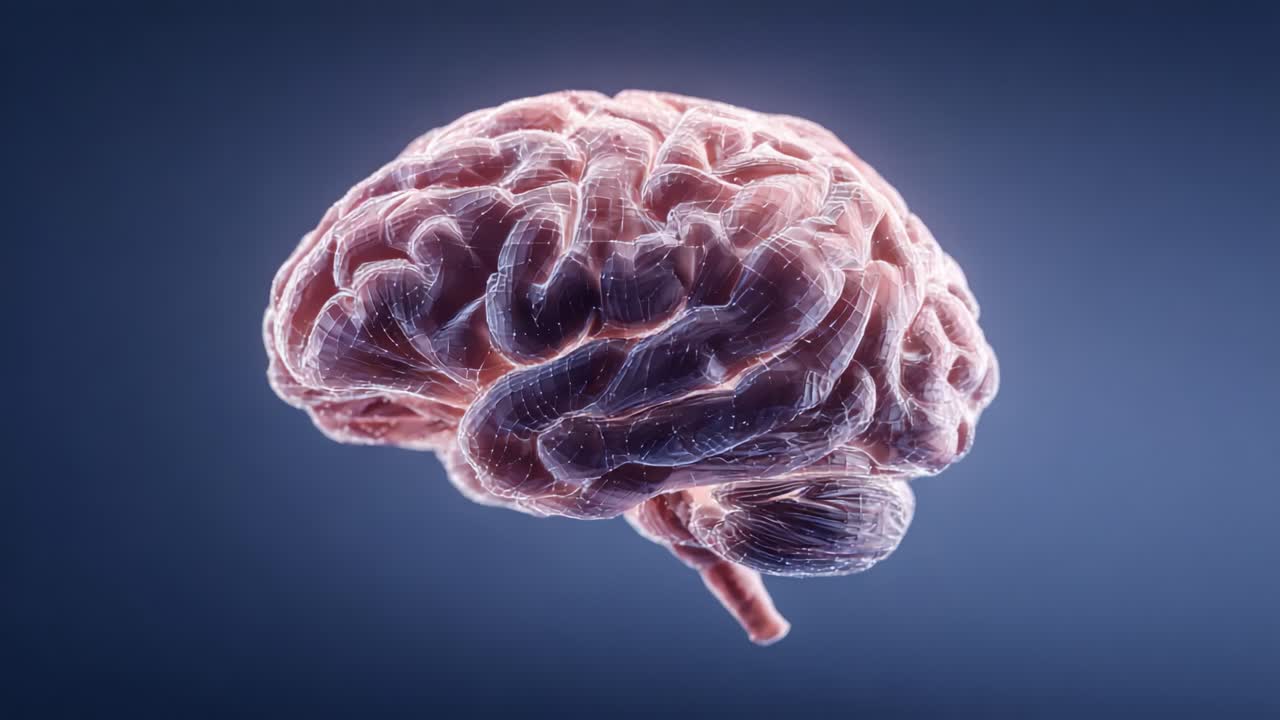 A Stunning Visualization of the Human Brain Displaying Intricate Structures and Neural Connections in a 3D Representation of Cognitive Functionality and Complexity