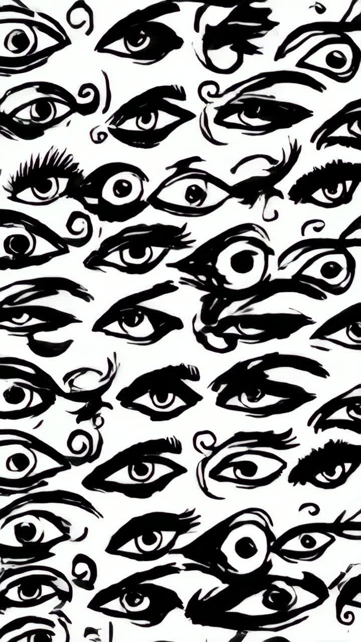 Abstract Black and White Stylized Eye Pattern