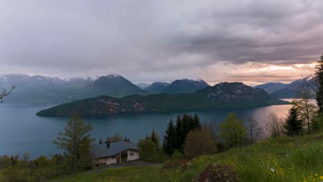 Beautiful-Timelapse-in-Switzerland,-Weggis