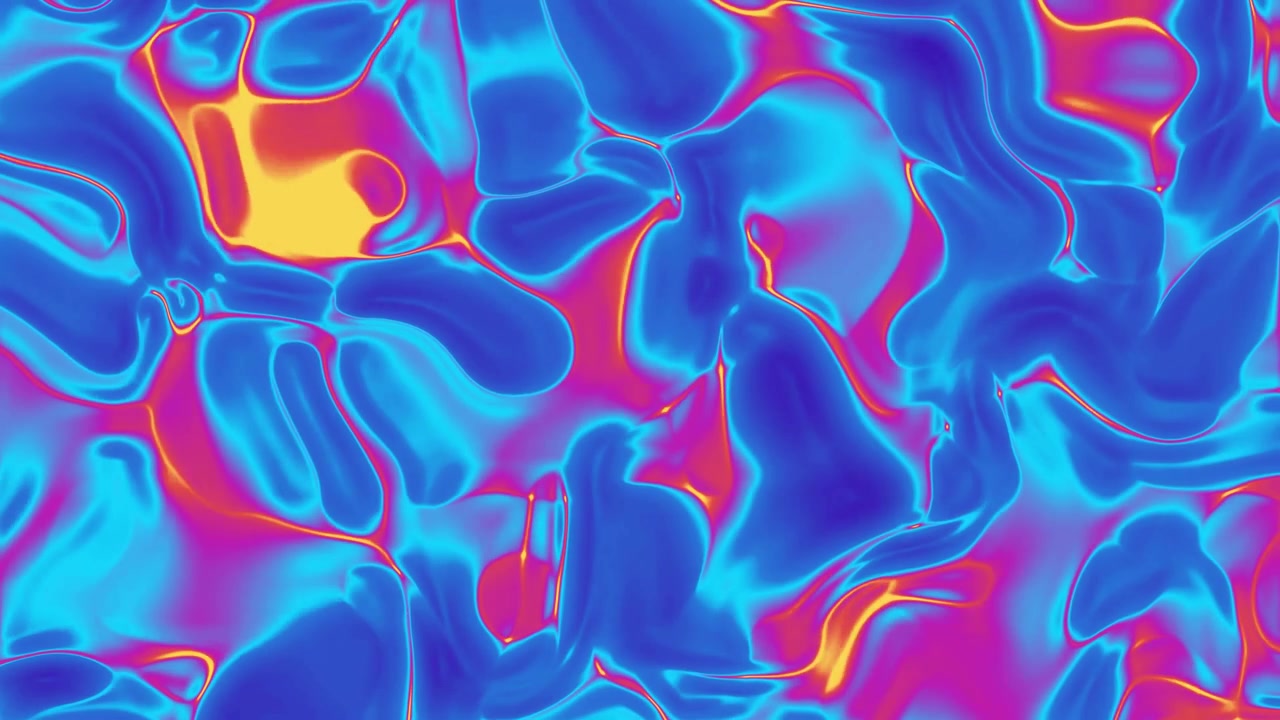 Vibrant Iridescent Liquid Abstract Flowing Background Loop