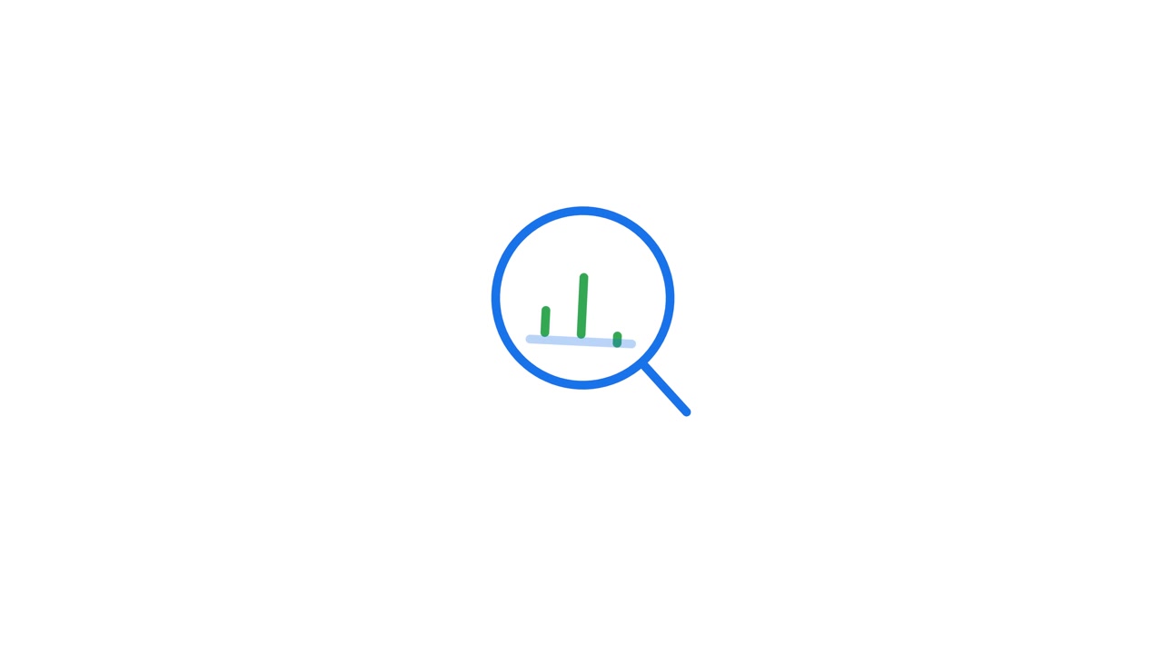 Animated Magnifying Glass Revealing a Bar Chart
