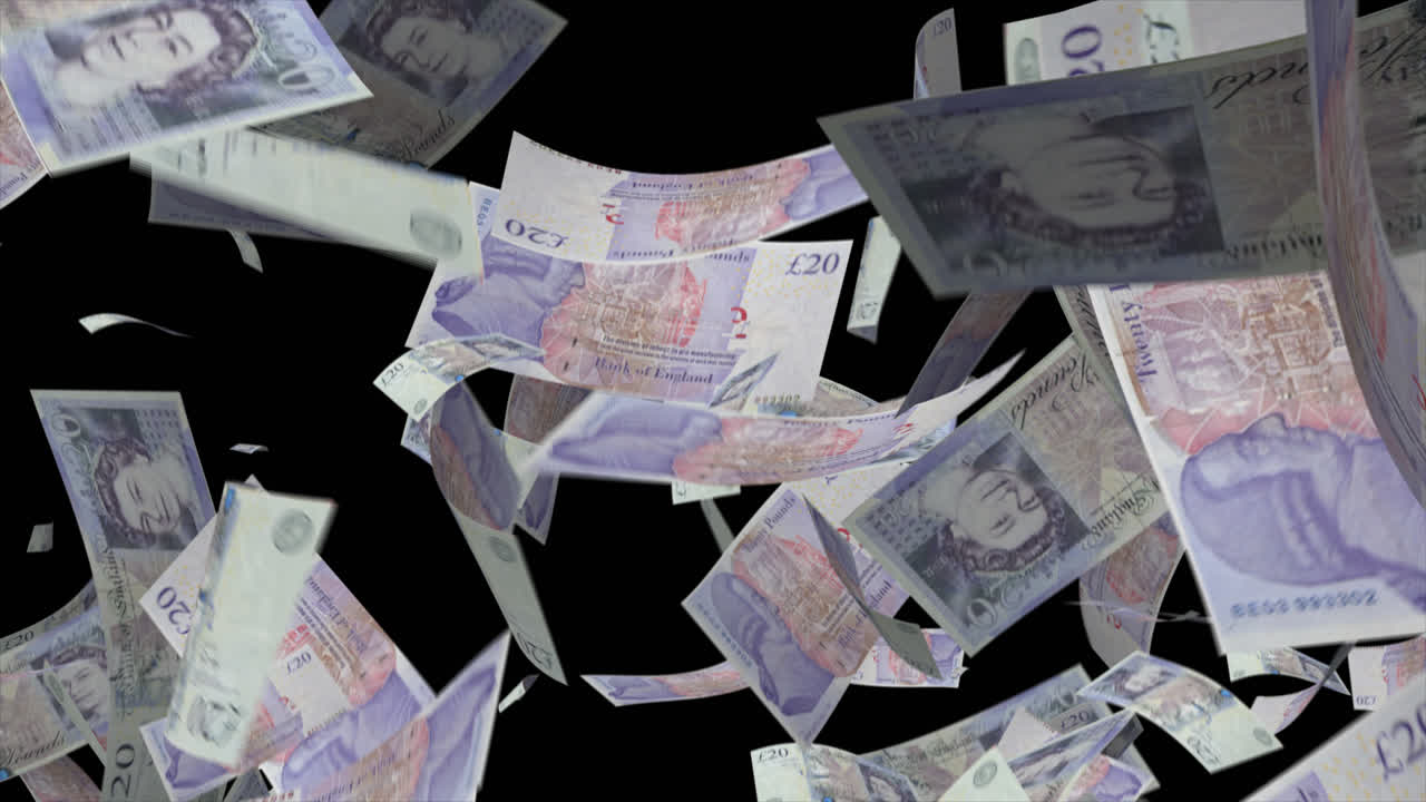Falling British Pound Notes