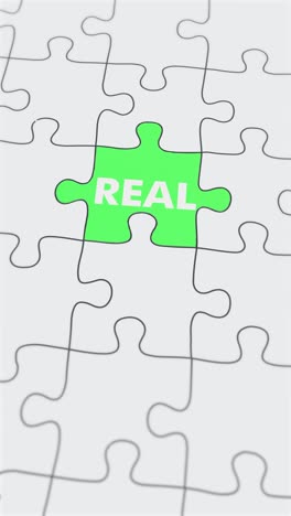 fake real jigsaw puzzle assembled vertical video