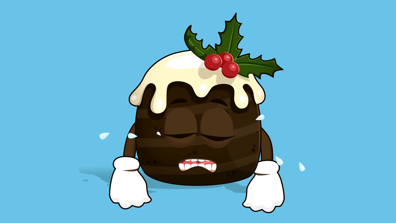 만화 크리스마스 케이크 얼굴 애니메이션 알파 매트