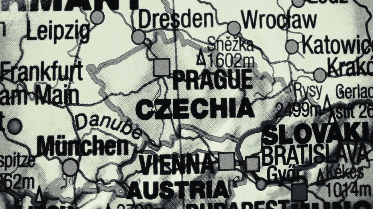 Map of Central European Countries and Cities