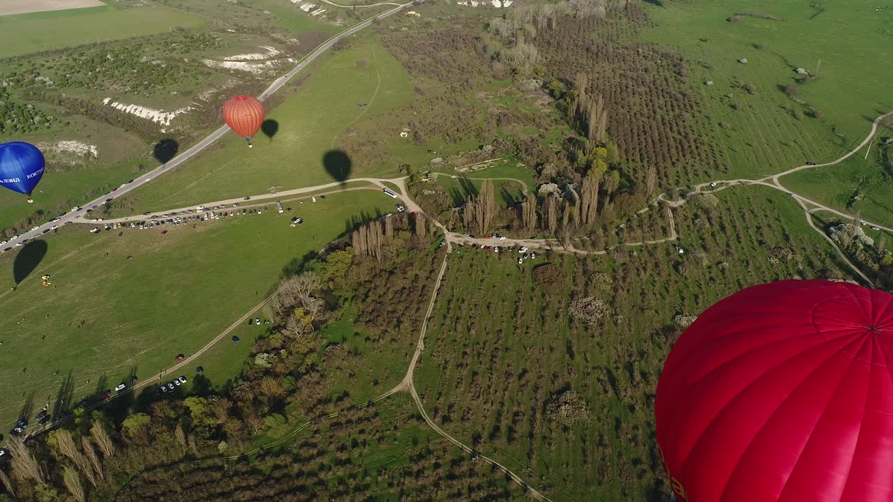 열기 풍선 축제 공중 풍경
