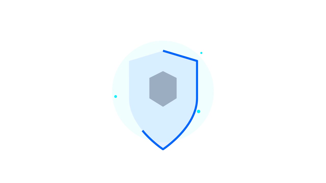 Animated Shield Icon Representing Cybersecurity and Data Protection