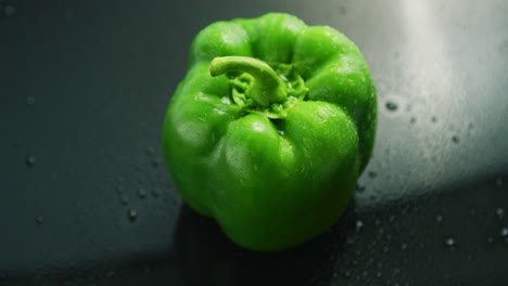 closeup of wet green pepper