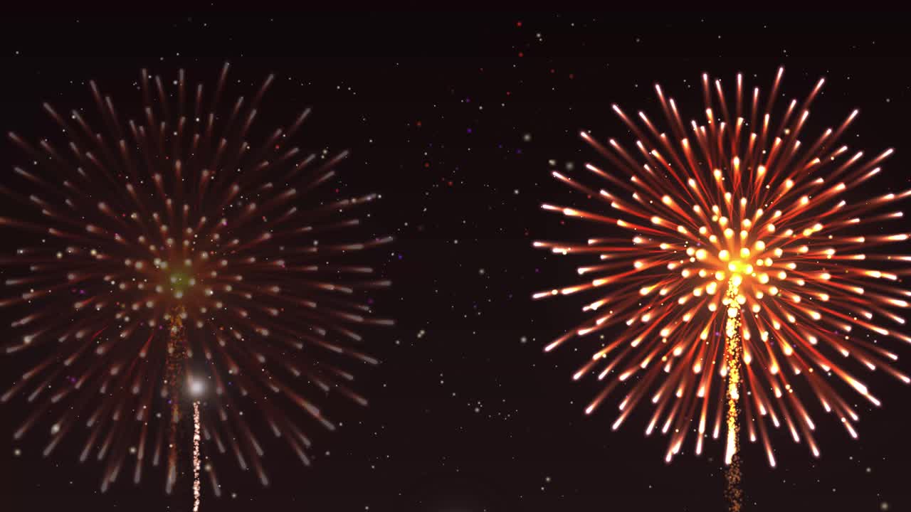 Colorful fireworks exploding in the night sky