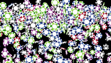 casino chip particles, cg animation, loop,