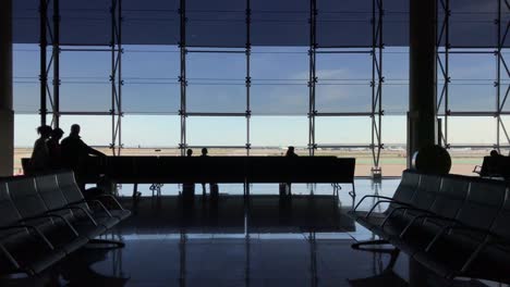busy airport terminal hub with travelers
