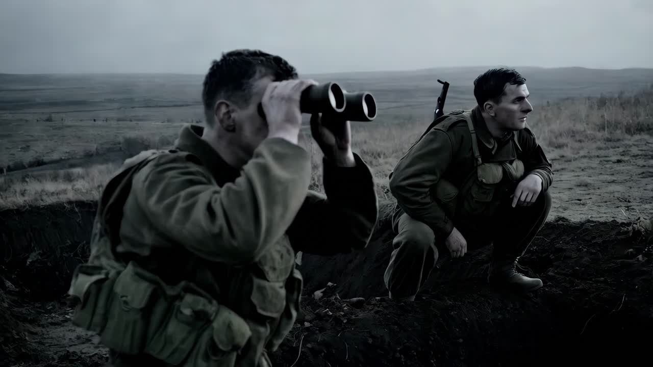 soldados de la segunda guerra mundial en el campo de batalla