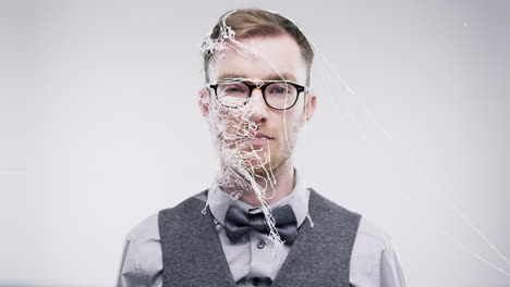 man with thread face