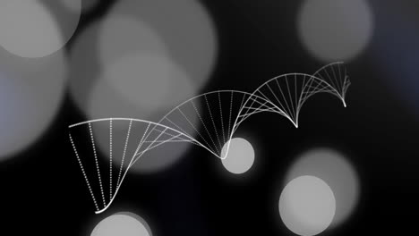 animación de puntos y formas sobre la cadena de adn