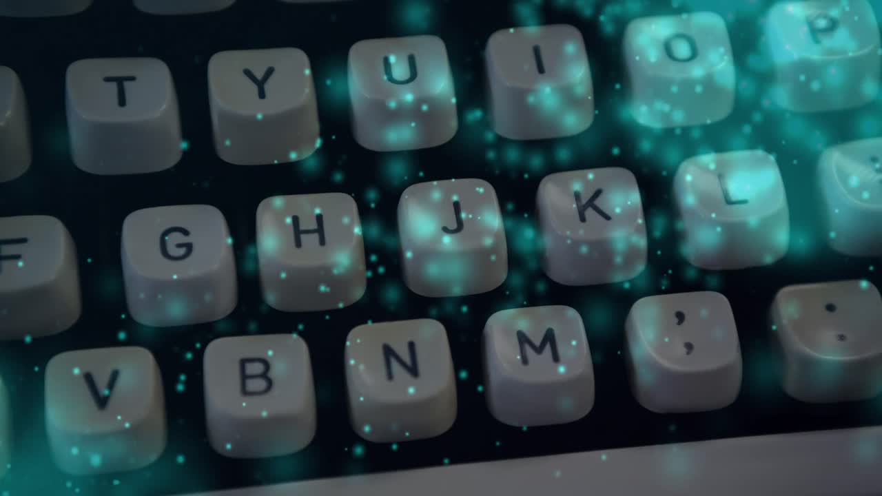 Animation of white spots over keyboard