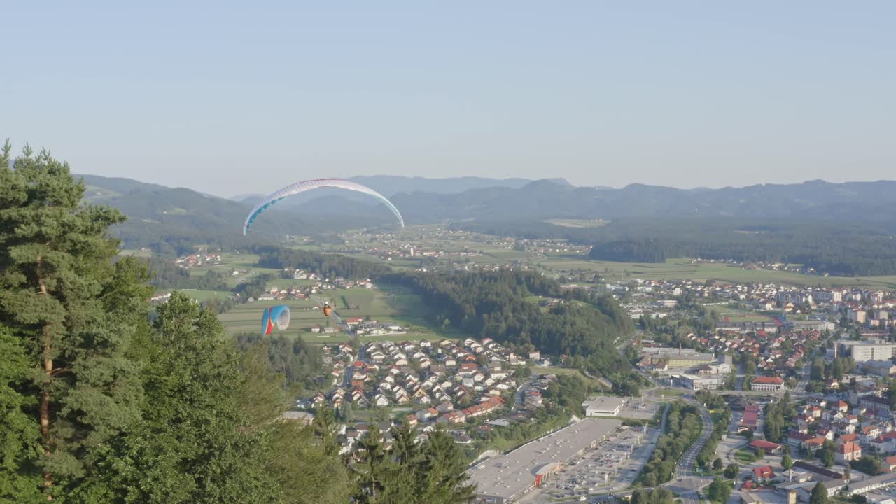 Adventure adrenaline extreme paragliding at Slovenj Gradec Slovenia