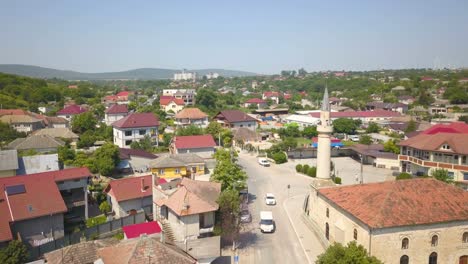 aerial view of babadag, a small town in northern dobruja, romania