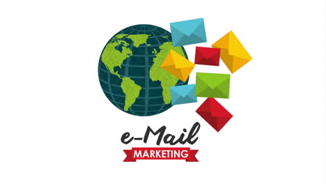 email marketing with planet earth and envelopes