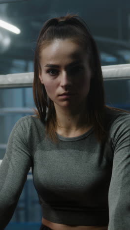female boxer preparing for a match