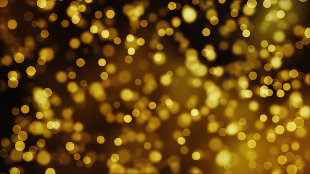 golden Floating particles bokeh abstract shining gold Dust Flare star loop Black Background.