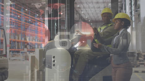 animación de gráficos estadísticos sobre los trabajadores afroamericanos en el almacén
