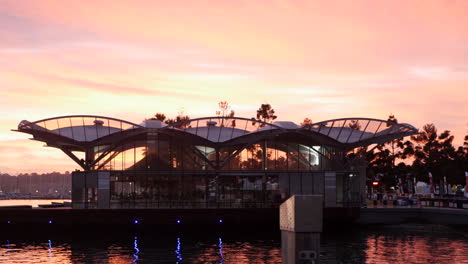 sunrise at geelong carousel building located at eastern beach, victoria, australia.