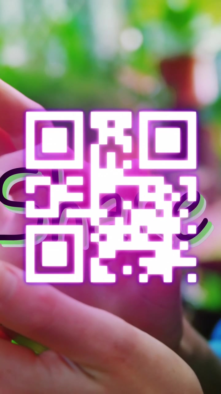 Animation of qr code and sale text over woman with smartphone