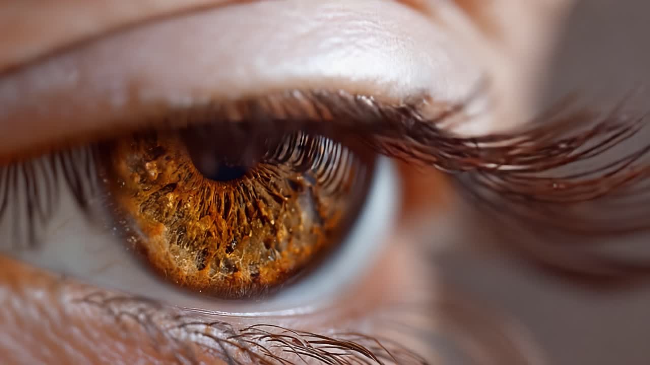 Close-Up of a Striking Eye with Vibrant Irides and Detailed Textures Highlighting the Fascinating Patterns of the Eye's Surface in Stunning Clarity