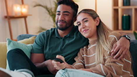 love, couple and television with a man
