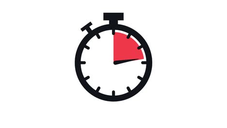 the 25 minutes, stopwatch icon. stopwatch icon in flat style, timer on on color background. motion graphics.