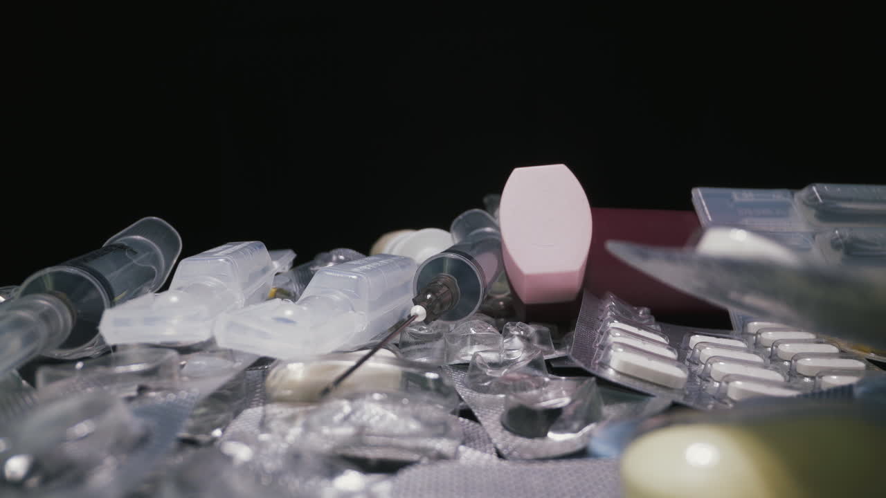 효과적인 바이러스 치료 매크로로 약물과 함께 다른 주사기를