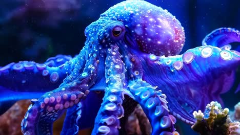 an octopus with purple tentacles and tentacles