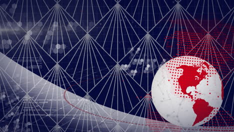 animación de la rotación del globo y la red de conexiones sobre el patrón