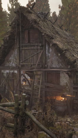 medieval cottage in a forest