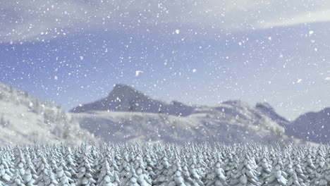 nieve cayendo en el campo