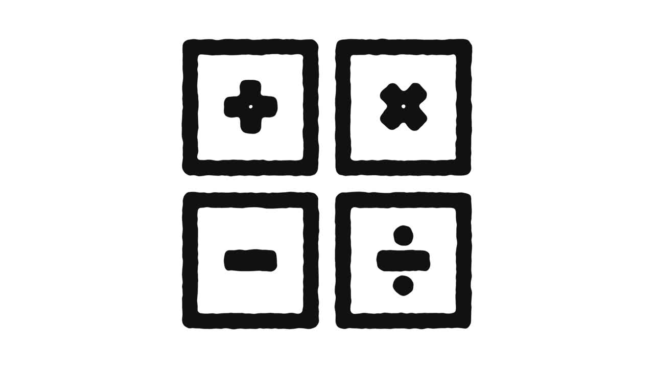 수학 아이콘 애니메이션 영상 및 알파 채널