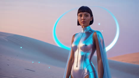 futuristic vision in a desert landscape