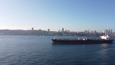 a supertanker passed through the bosphorus strait in istanbul, turkiye