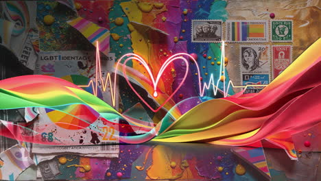 vibrant rainbow heartbeat of pride