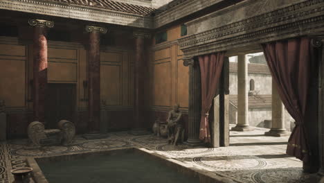 elegant roman villa interior with intricate design and tranquility