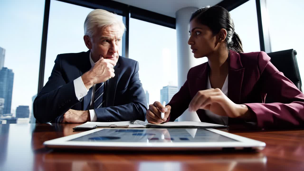 Business Meeting in Modern Office