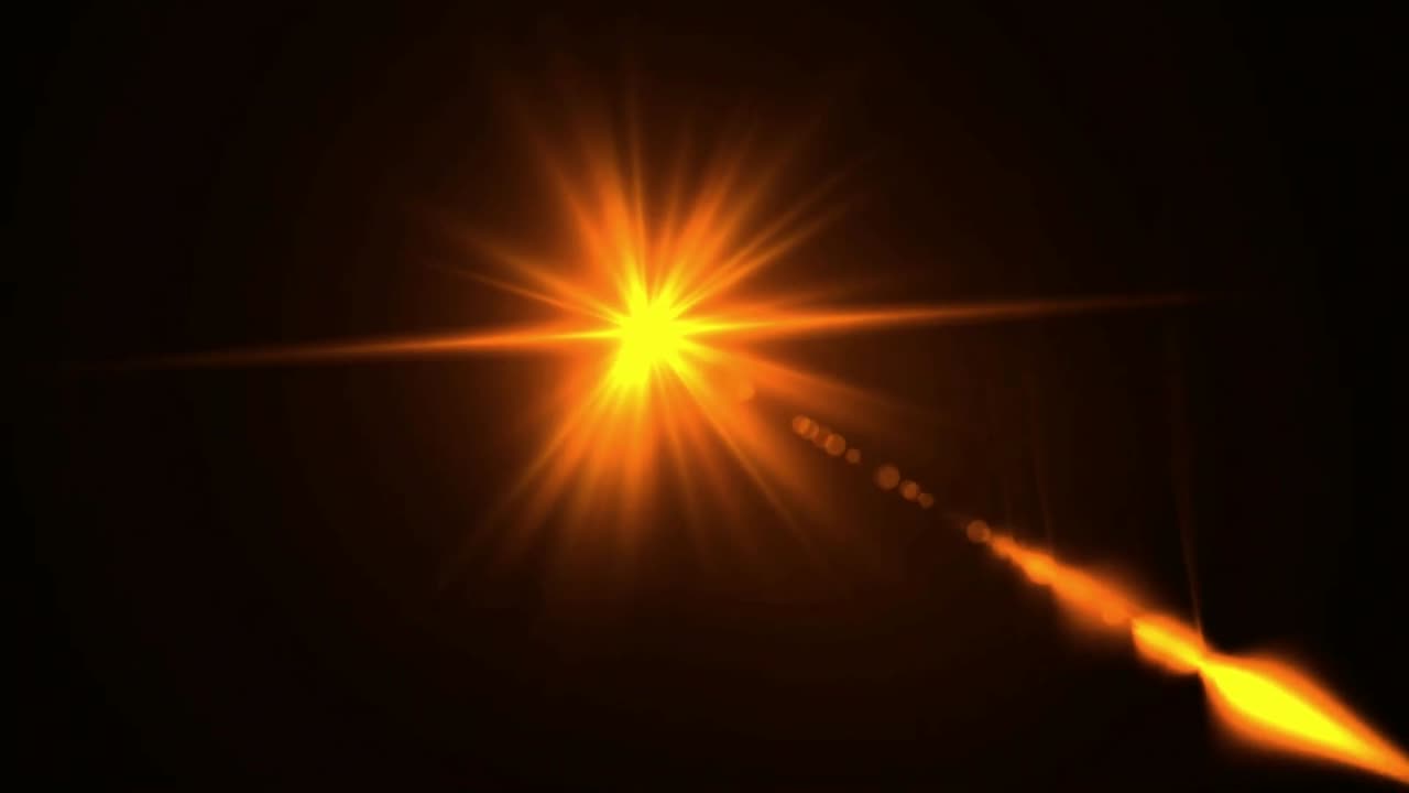Effetto flare arancione brillante che si muove su sfondo nero