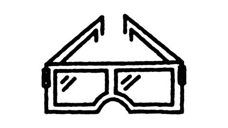 eyeglasses lenses doodle line icon animation