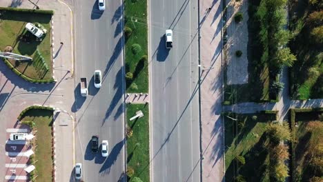 aerial photography of 100m street in erbil showing the movement of cars 4k