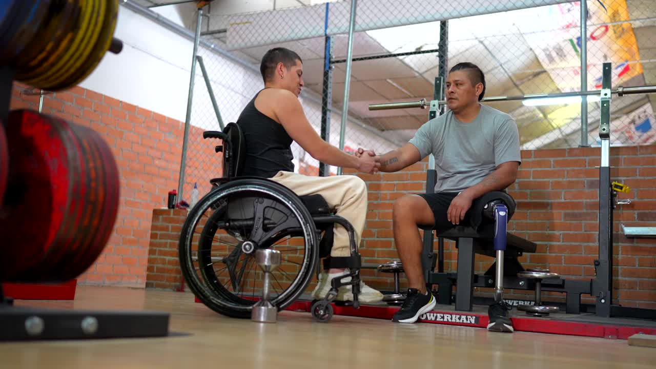 Adaptive Athletes Working Out in Gym